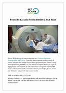 What to Eat Before a PET Scan